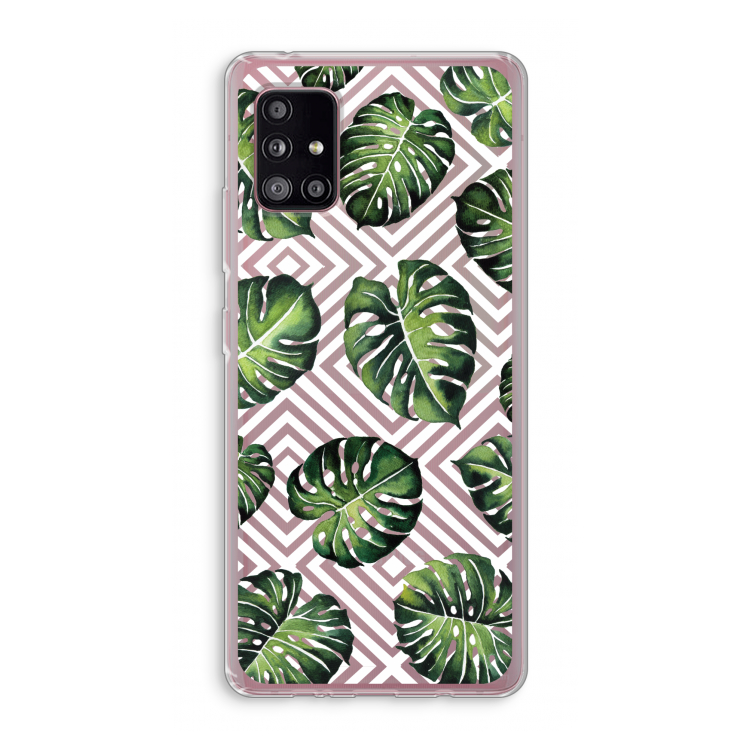 Geometrische jungle: Samsung Galaxy A51 5G Transparant Hoesje
