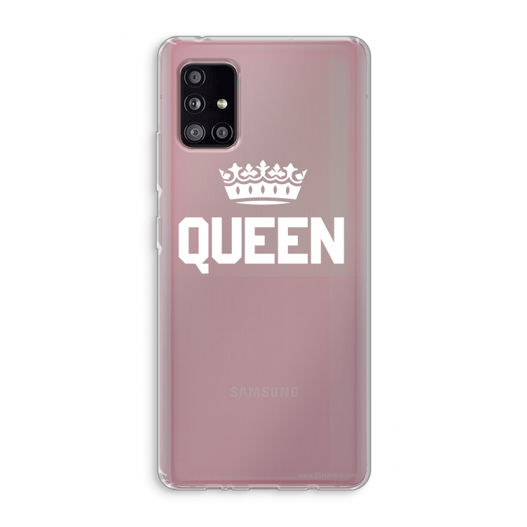 Queen zwart: Samsung Galaxy A51 5G Transparant Hoesje