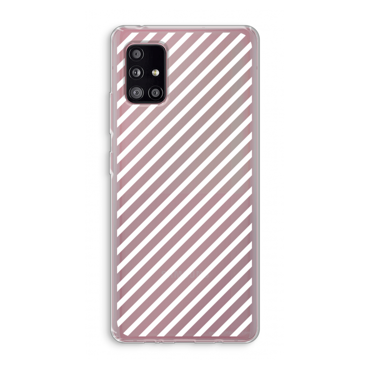 Strepen zwart-wit: Samsung Galaxy A51 5G Transparant Hoesje