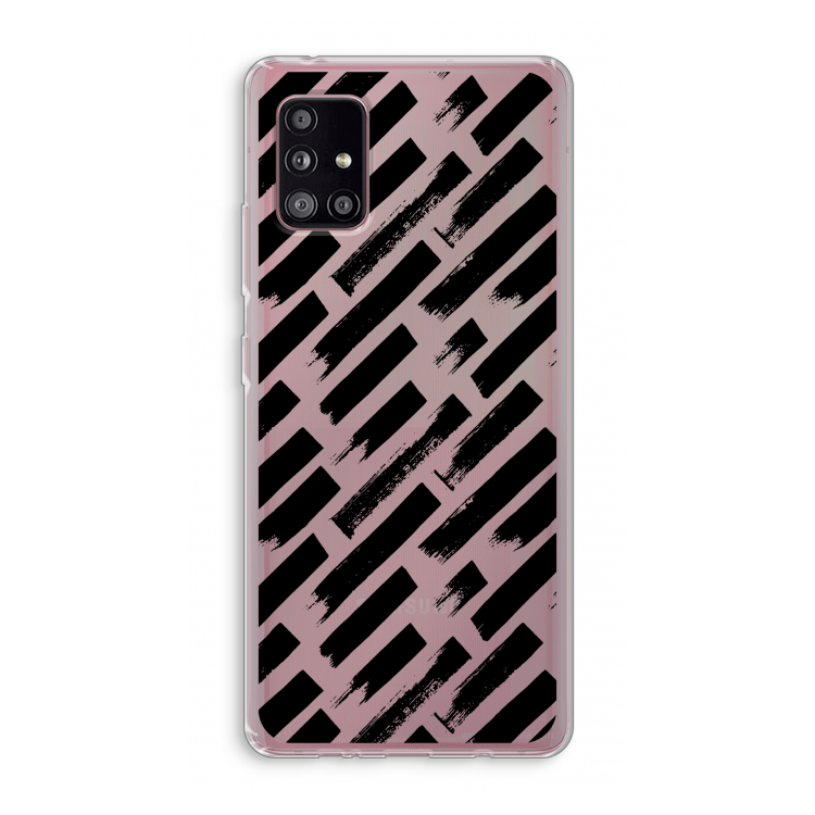 Zwarte vegen: Samsung Galaxy A51 5G Transparant Hoesje