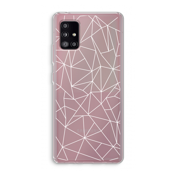 Geometrische lijnen wit: Samsung Galaxy A51 5G Transparant Hoesje