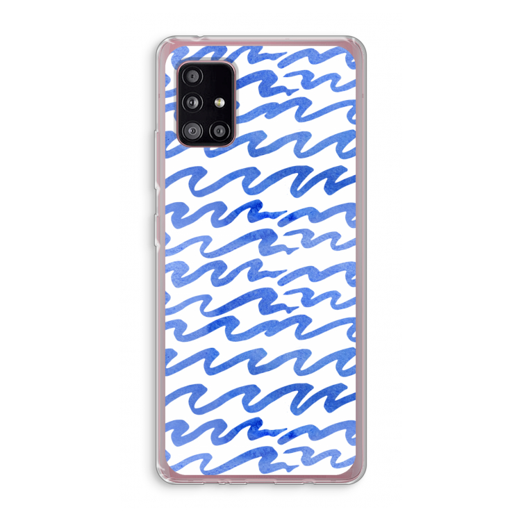 Blauwe golven: Samsung Galaxy A51 5G Transparant Hoesje