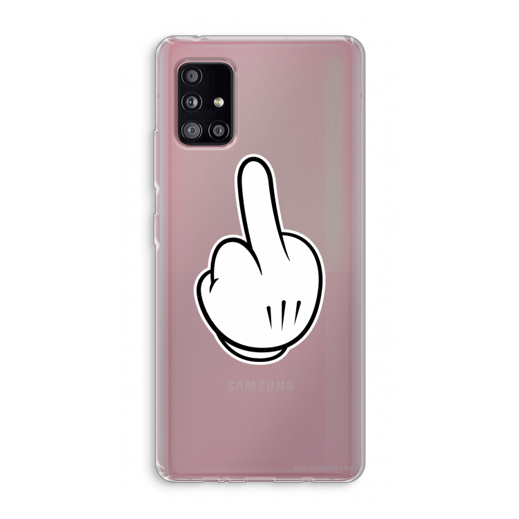 Middle finger black: Samsung Galaxy A51 5G Transparant Hoesje