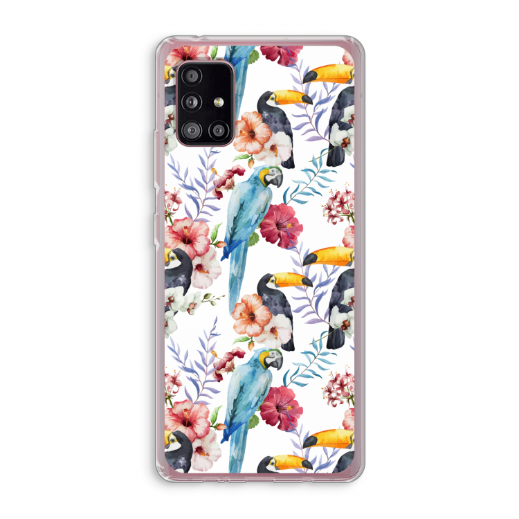 Bloemen tukan: Samsung Galaxy A51 5G Transparant Hoesje