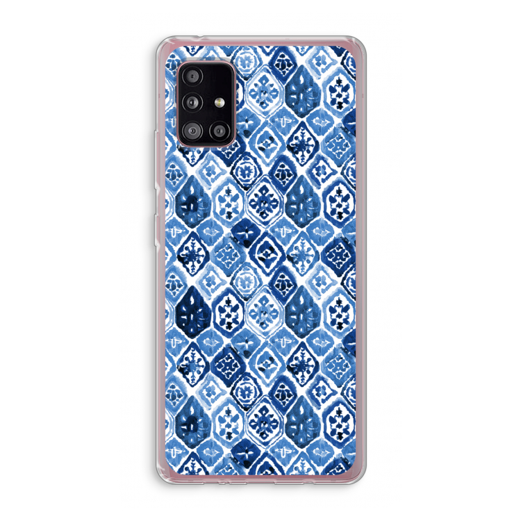 Blauw motief: Samsung Galaxy A51 5G Transparant Hoesje