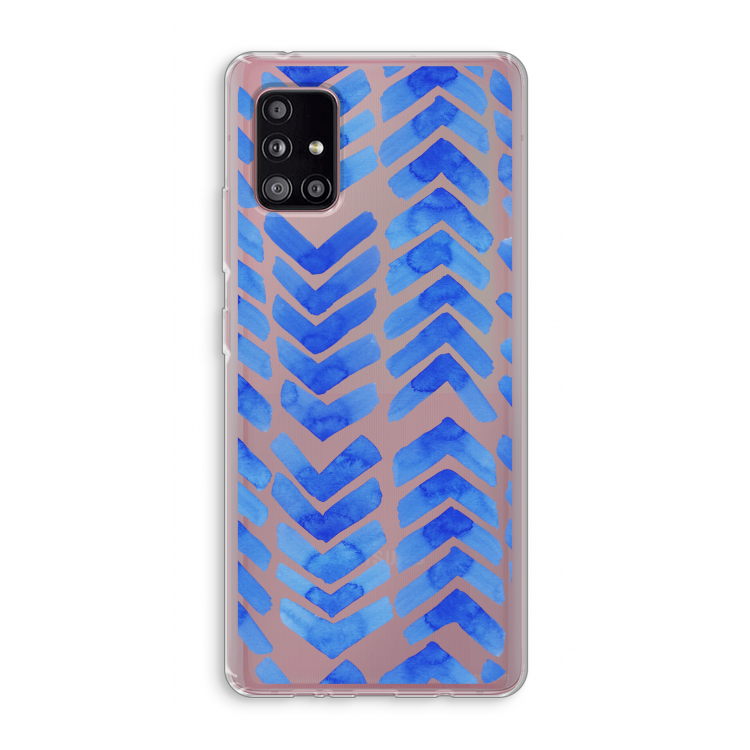 Blauwe pijlen: Samsung Galaxy A51 5G Transparant Hoesje