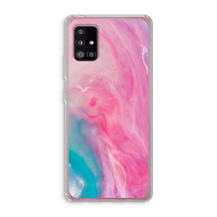 Roze explosie: Samsung Galaxy A51 5G Transparant Hoesje