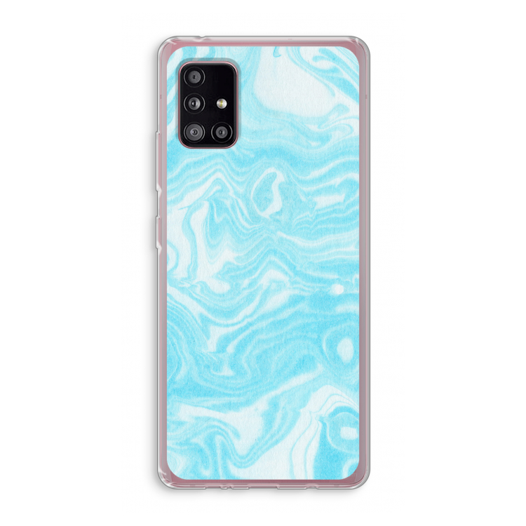 Waterverf blauw: Samsung Galaxy A51 5G Transparant Hoesje
