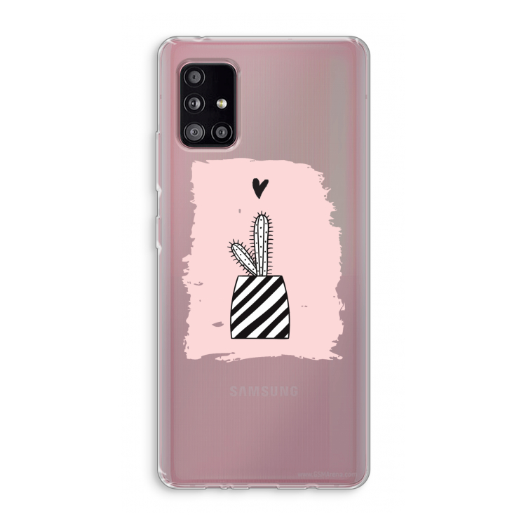 Zwart-wit cactus: Samsung Galaxy A51 5G Transparant Hoesje