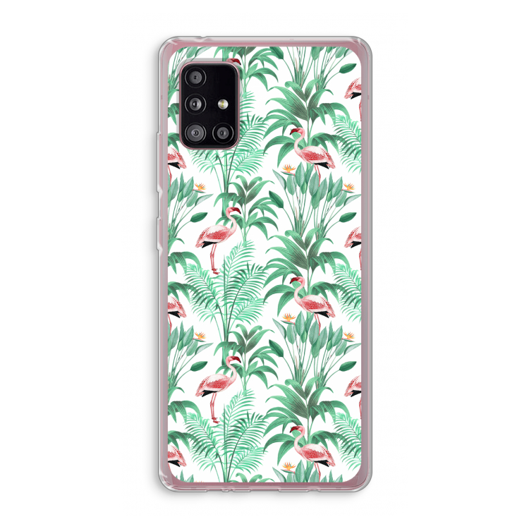 Flamingo bladeren: Samsung Galaxy A51 5G Transparant Hoesje