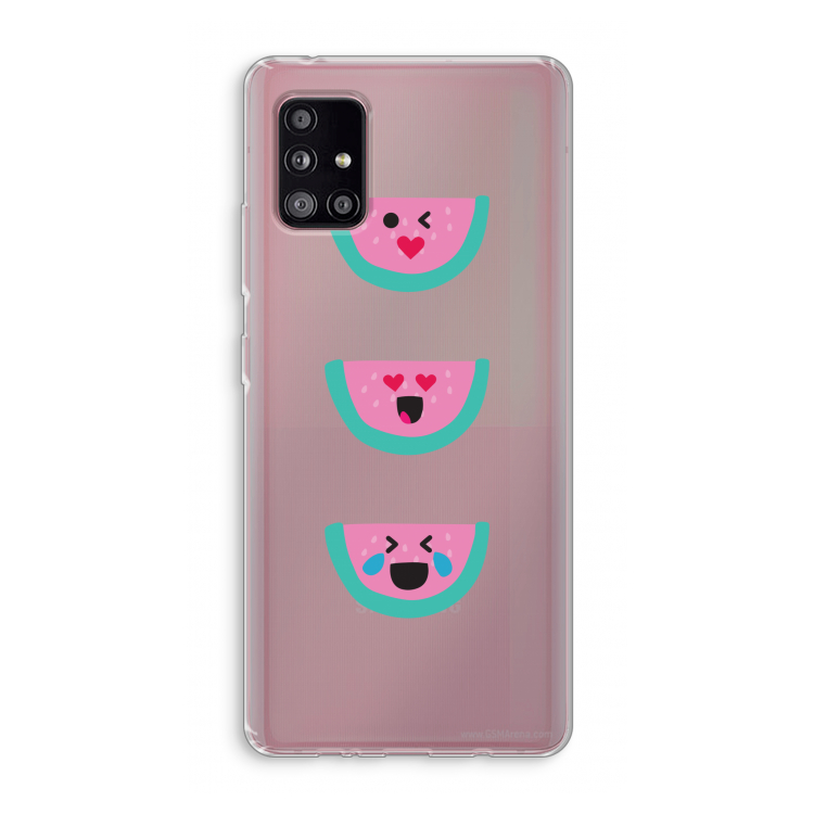 Smiley watermeloen: Samsung Galaxy A51 5G Transparant Hoesje
