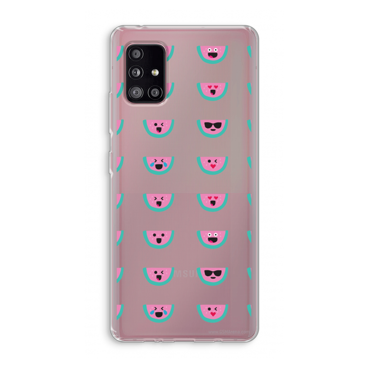Smiley watermeloenprint: Samsung Galaxy A51 5G Transparant Hoesje