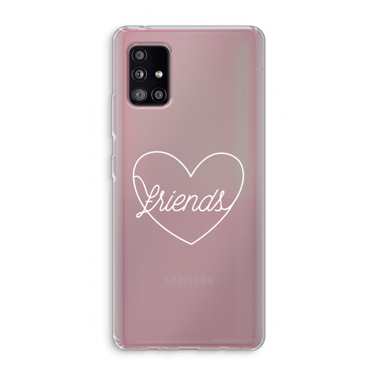 Friends heart pastel: Samsung Galaxy A51 5G Transparant Hoesje