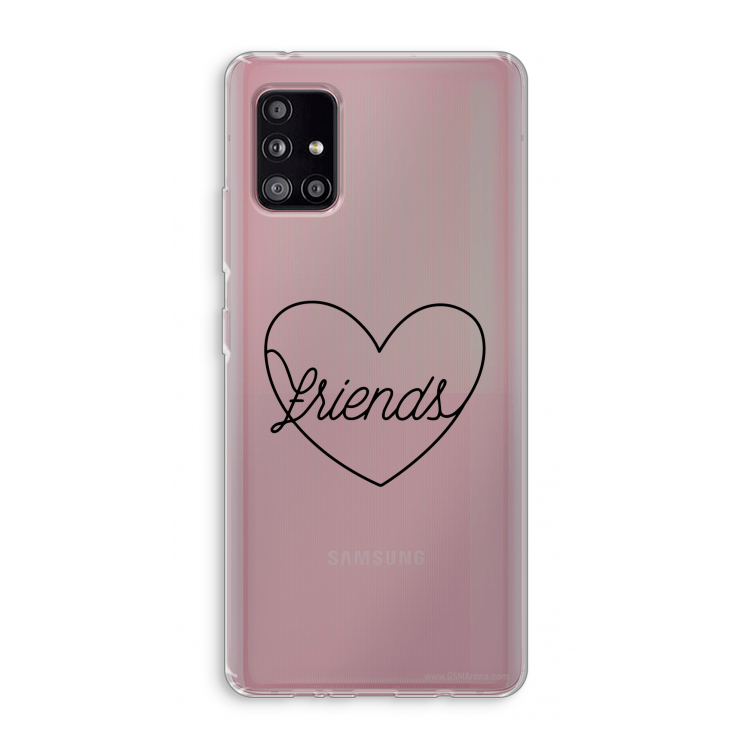 Friends heart black: Samsung Galaxy A51 5G Transparant Hoesje