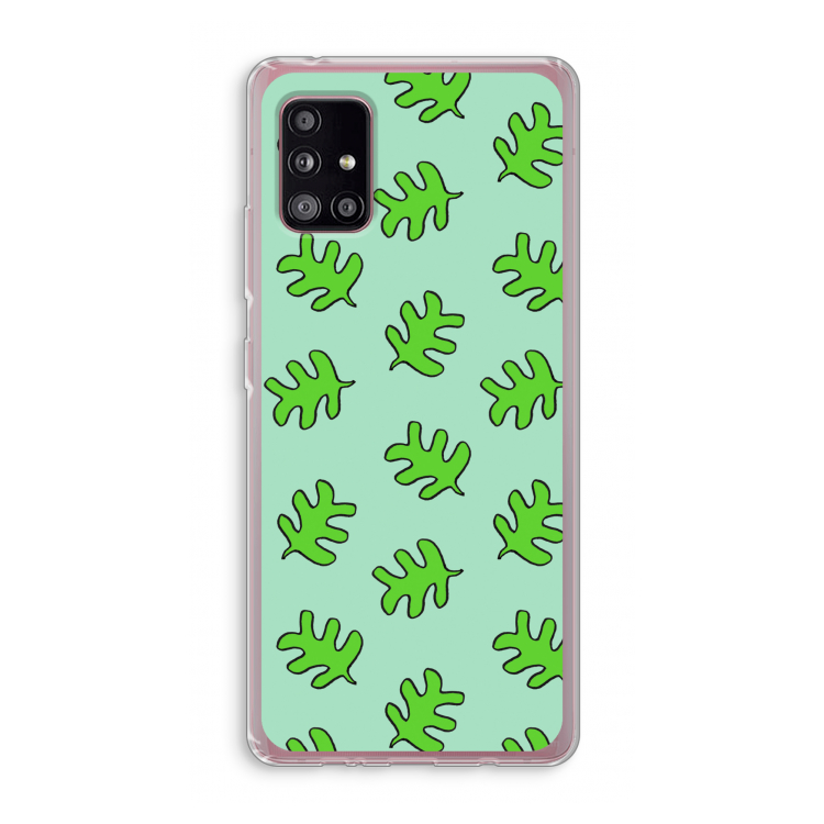 Groene blaadjes: Samsung Galaxy A51 5G Transparant Hoesje