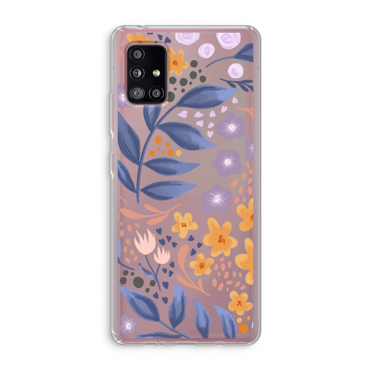 Flowers with blue leaves: Samsung Galaxy A51 5G Transparant Hoesje