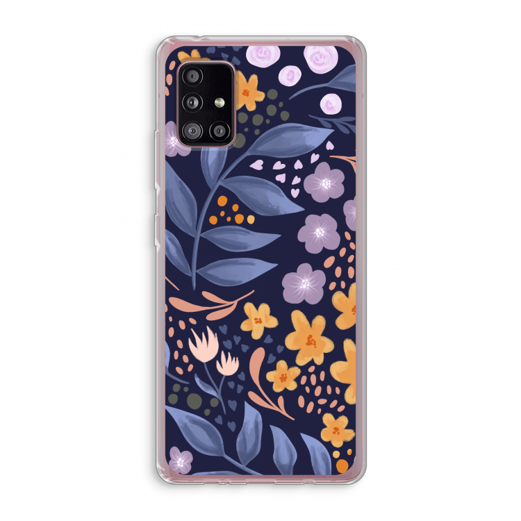 Flowers with blue leaves: Samsung Galaxy A51 5G Transparant Hoesje