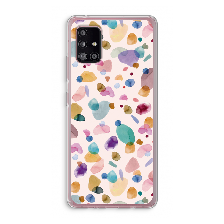 Terrazzo Memphis Pink: Samsung Galaxy A51 5G Transparant Hoesje