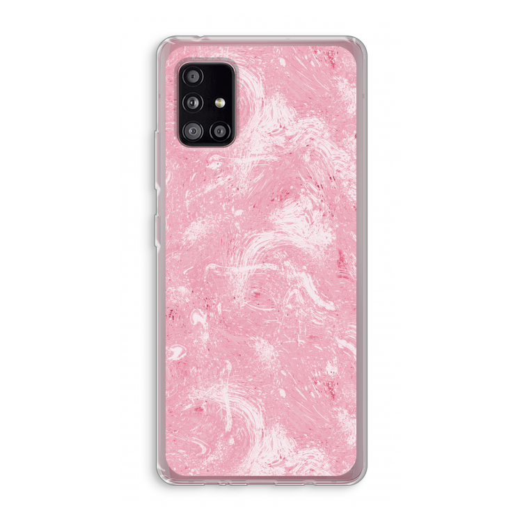 Abstract Painting Pink: Samsung Galaxy A51 5G Transparant Hoesje