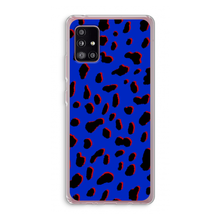 Blue Leopard: Samsung Galaxy A51 5G Transparant Hoesje