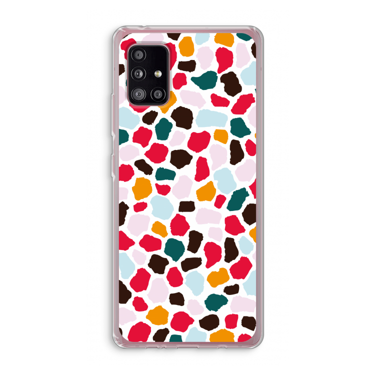Colored Giraffe: Samsung Galaxy A51 5G Transparant Hoesje