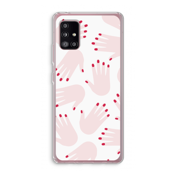 Hands pink: Samsung Galaxy A51 5G Transparant Hoesje