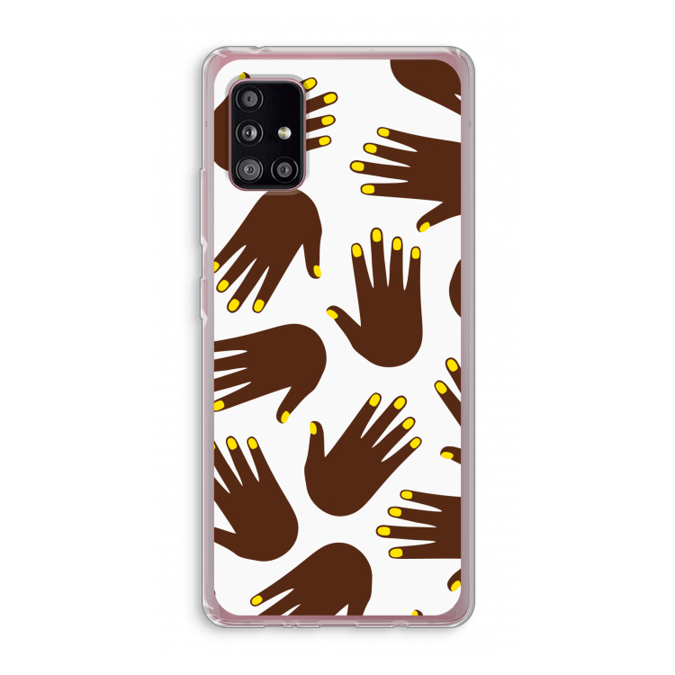 Hands dark: Samsung Galaxy A51 5G Transparant Hoesje