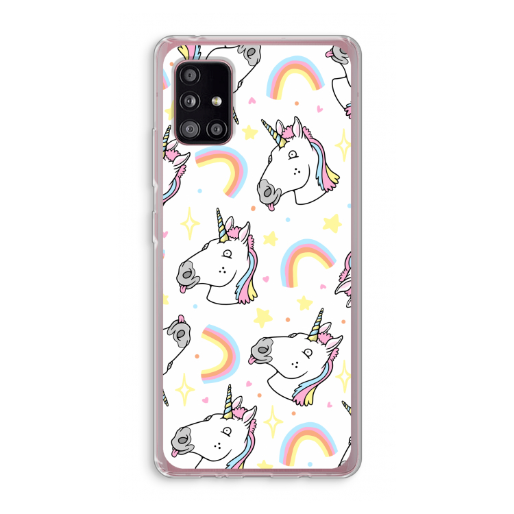 Rainbow Unicorn: Samsung Galaxy A51 5G Transparant Hoesje
