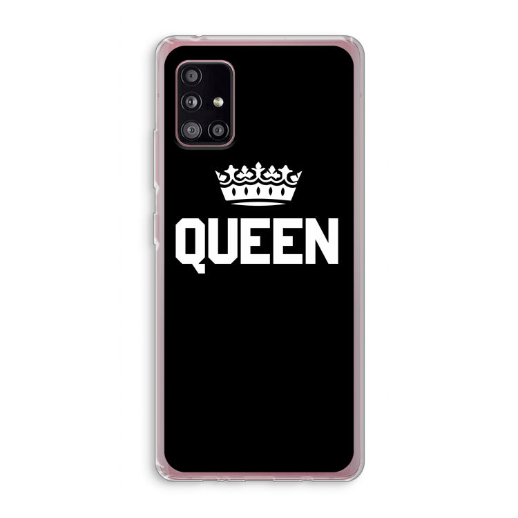 Queen zwart: Samsung Galaxy A51 5G Transparant Hoesje