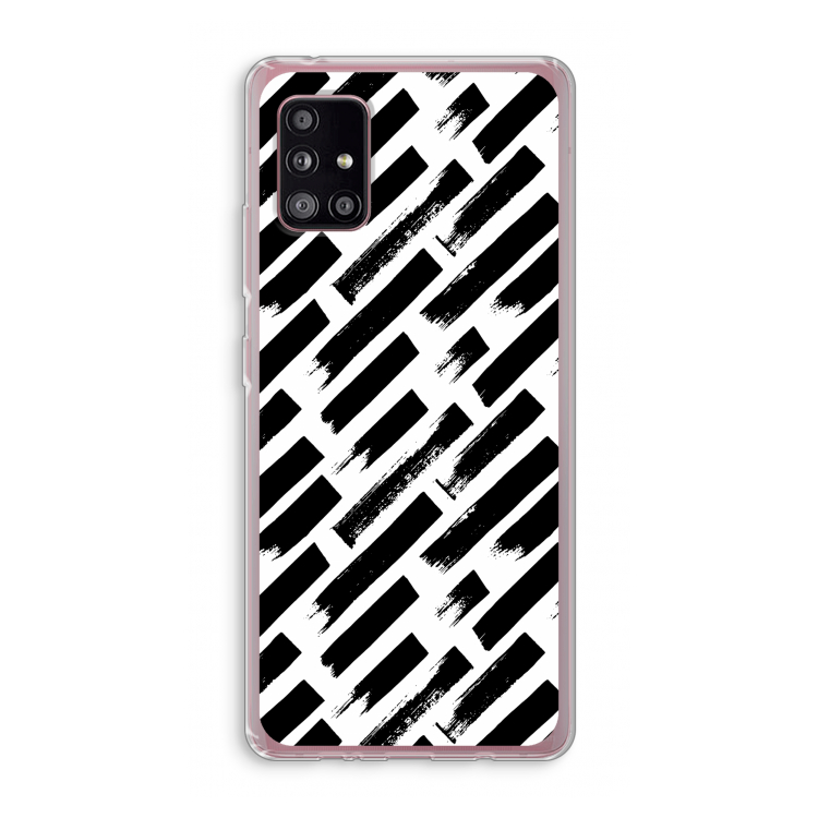 Zwarte vegen: Samsung Galaxy A51 5G Transparant Hoesje