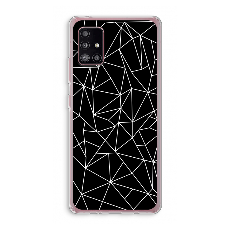 Geometrische lijnen wit: Samsung Galaxy A51 5G Transparant Hoesje