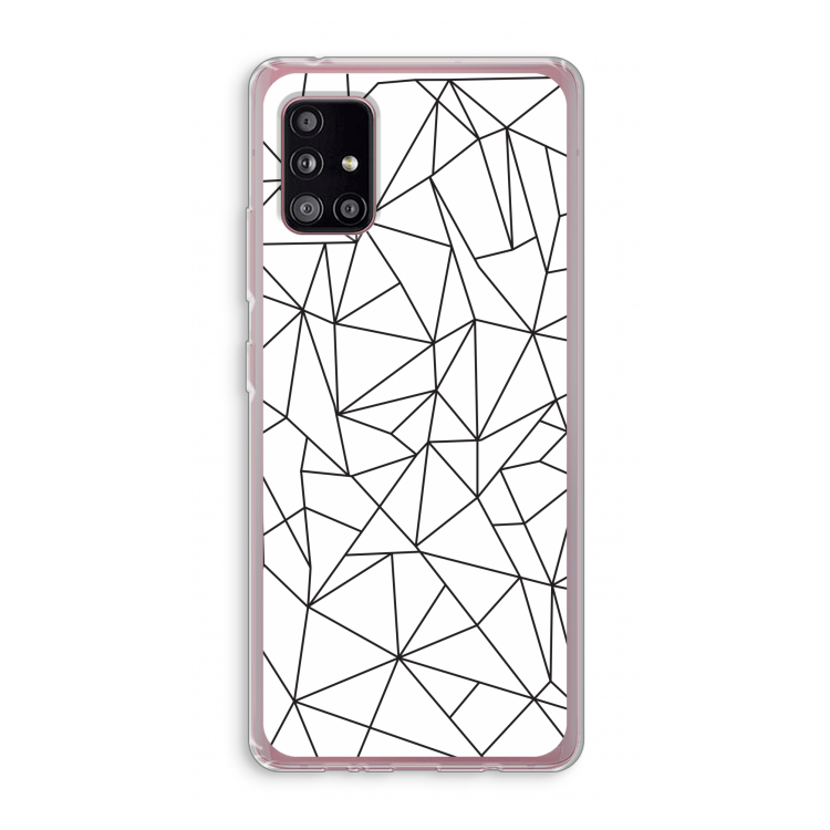 Geometrische lijnen zwart: Samsung Galaxy A51 5G Transparant Hoesje