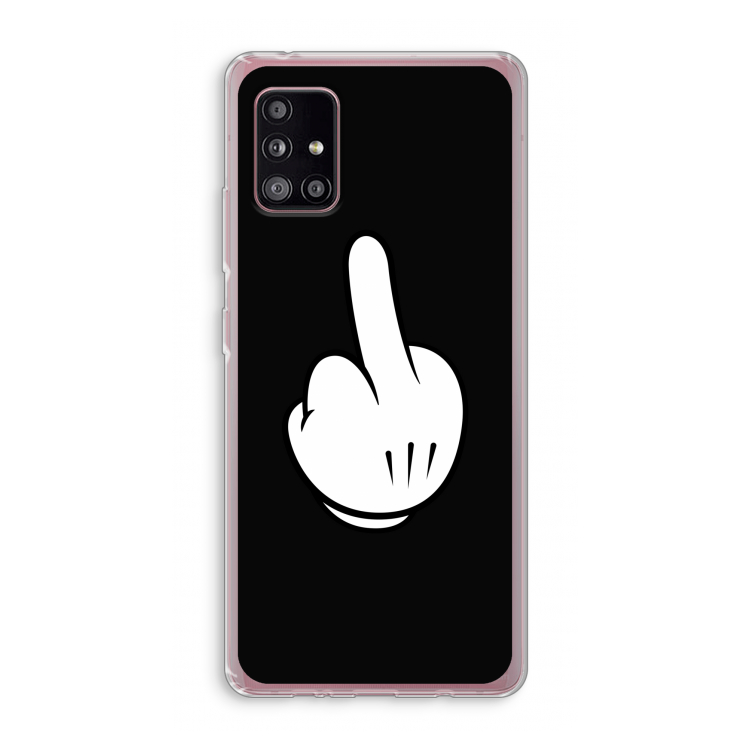 Middle finger black: Samsung Galaxy A51 5G Transparant Hoesje