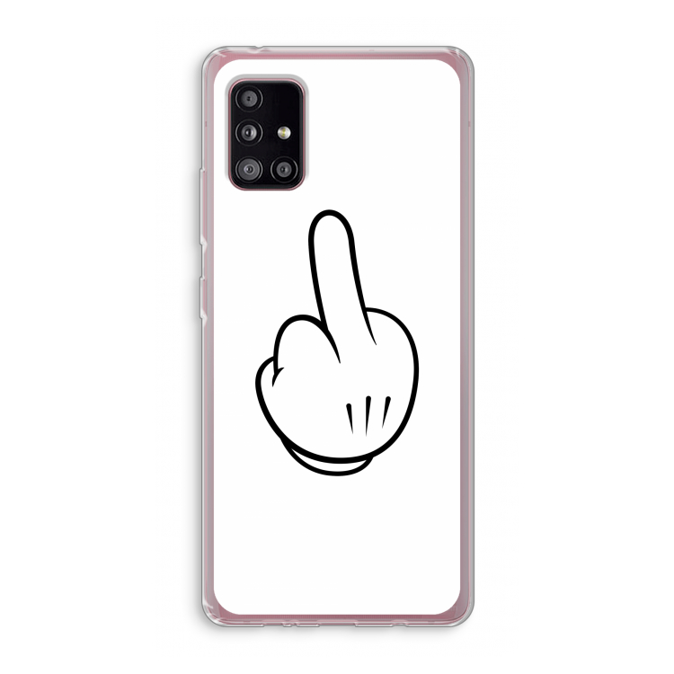 Middle finger white: Samsung Galaxy A51 5G Transparant Hoesje