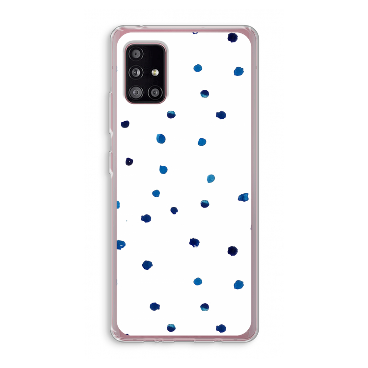 Blauwe stippen: Samsung Galaxy A51 5G Transparant Hoesje