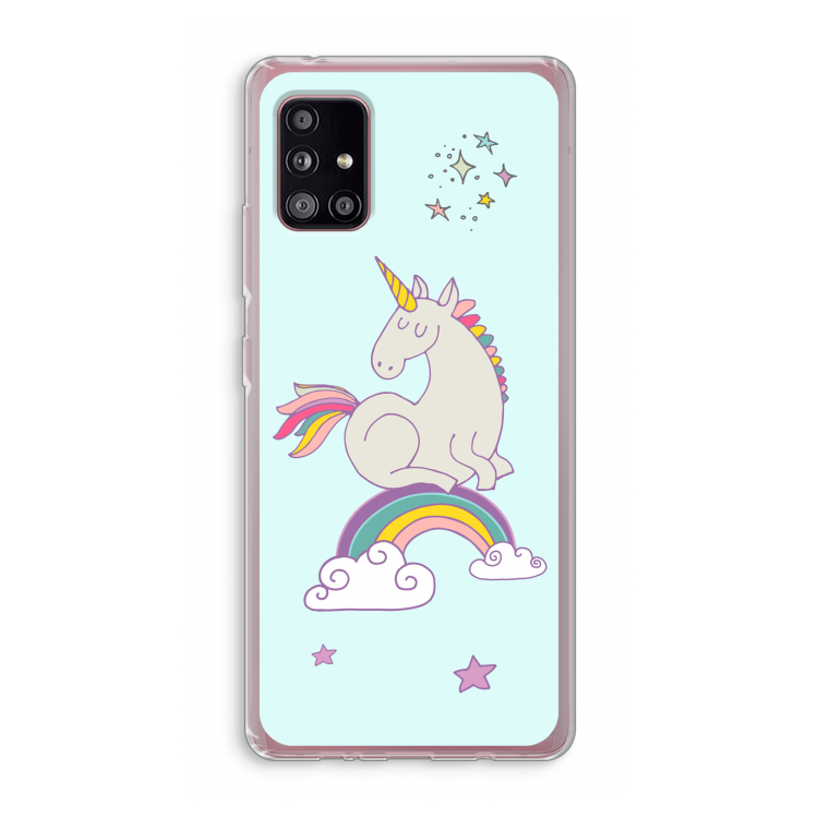 Regenboog eenhoorn: Samsung Galaxy A51 5G Transparant Hoesje