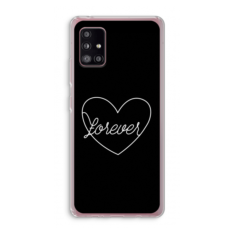 Forever heart black: Samsung Galaxy A51 5G Transparant Hoesje