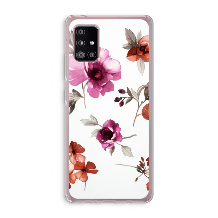 Geschilderde bloemen: Samsung Galaxy A51 5G Transparant Hoesje