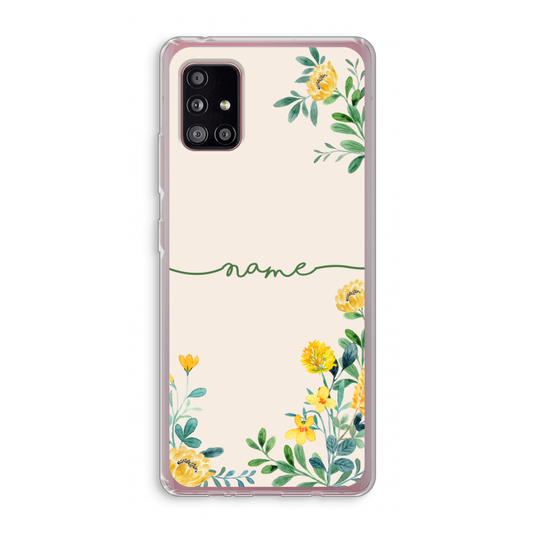 Gele bloemen: Samsung Galaxy A51 5G Transparant Hoesje