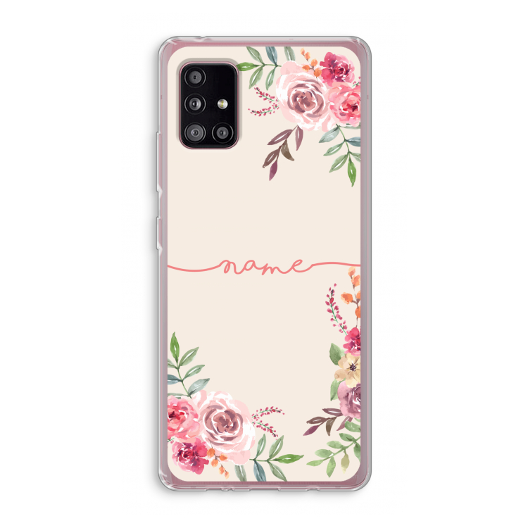 Rozen: Samsung Galaxy A51 5G Transparant Hoesje