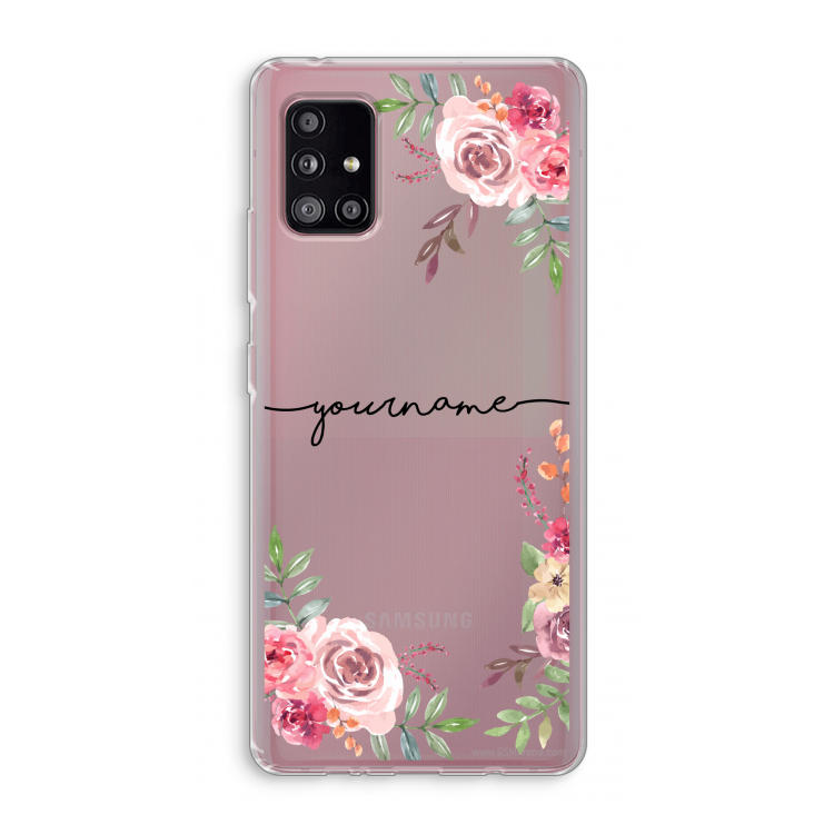 Rozen: Samsung Galaxy A51 5G Transparant Hoesje