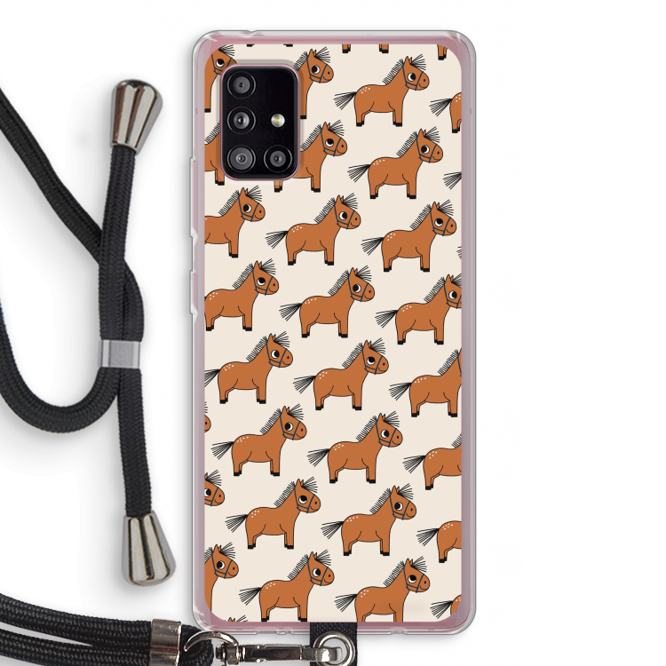 Pony: Samsung Galaxy A51 5G Transparant Hoesje met koord