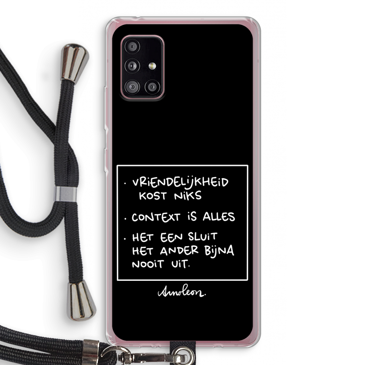 Mijn Motto's: Samsung Galaxy A51 5G Transparant Hoesje met koord
