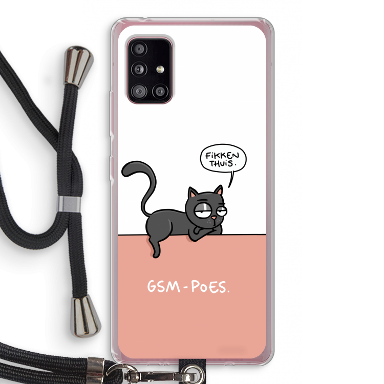 GSM poes: Samsung Galaxy A51 5G Transparant Hoesje met koord
