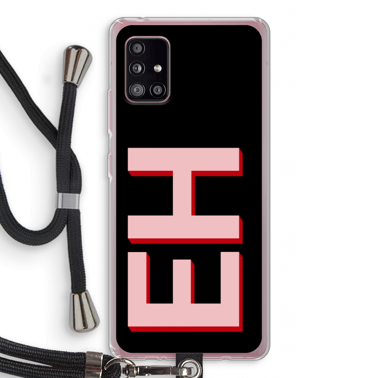 Monogram: Samsung Galaxy A51 5G Transparant Hoesje met koord