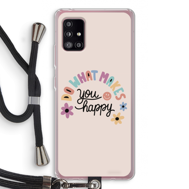 Happy days: Samsung Galaxy A51 5G Transparant Hoesje met koord
