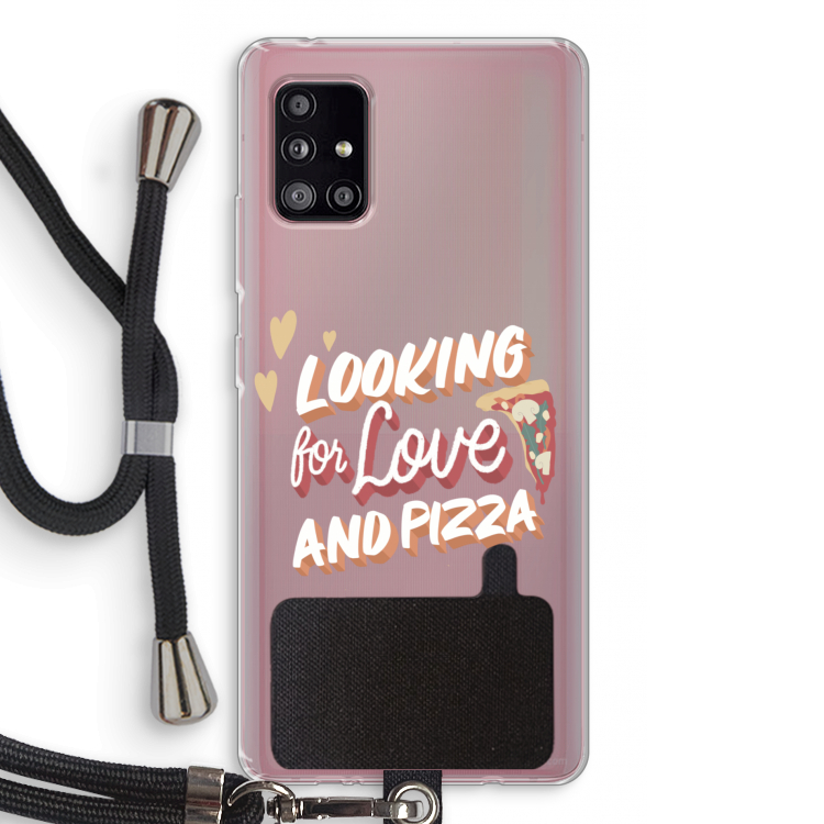 Pizza is the answer: Samsung Galaxy A51 5G Transparant Hoesje met koord