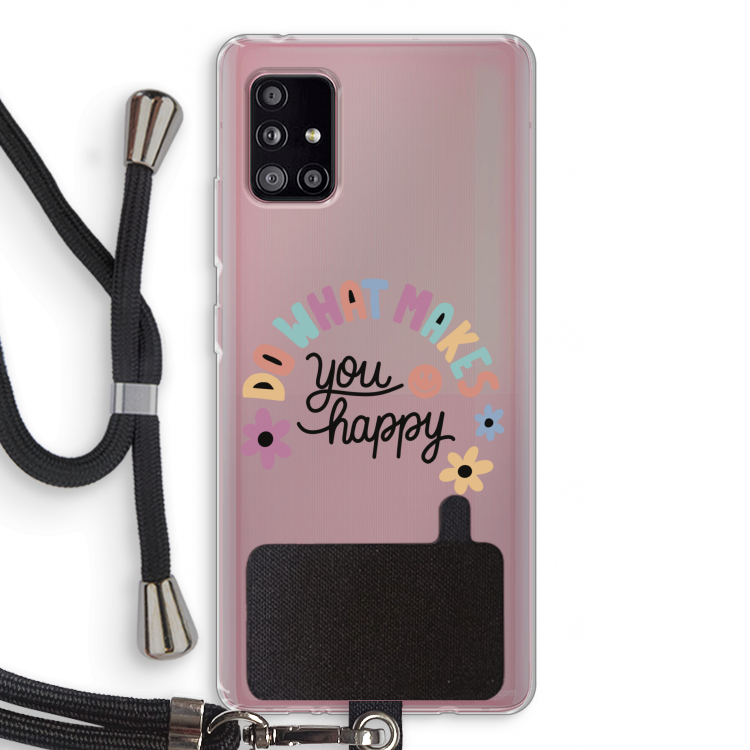 Happy days: Samsung Galaxy A51 5G Transparant Hoesje met koord