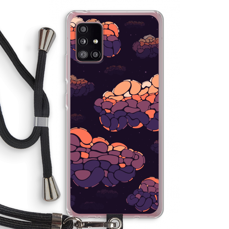 Patroon Wolken: Samsung Galaxy A51 5G Transparant Hoesje met koord