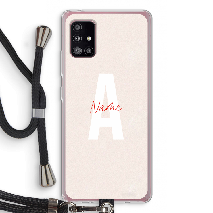Strawberry Milkshake: Samsung Galaxy A51 5G Transparant Hoesje met koord